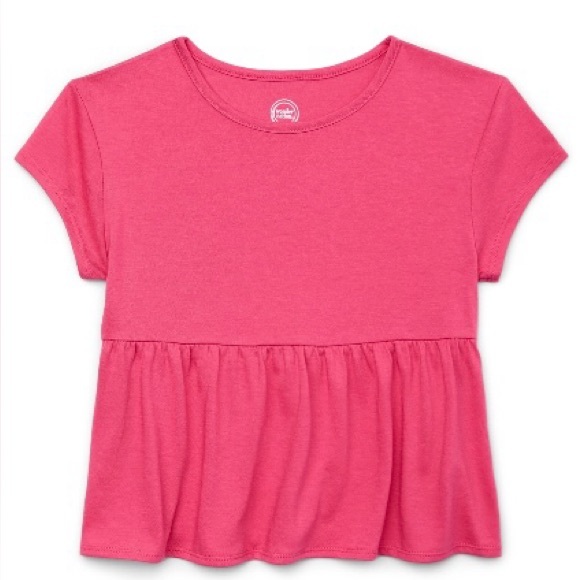 wonder nation Other - Vibrant Pink Peplum Short Sleeve Tee by Wonder Nation. Made with better cotton
